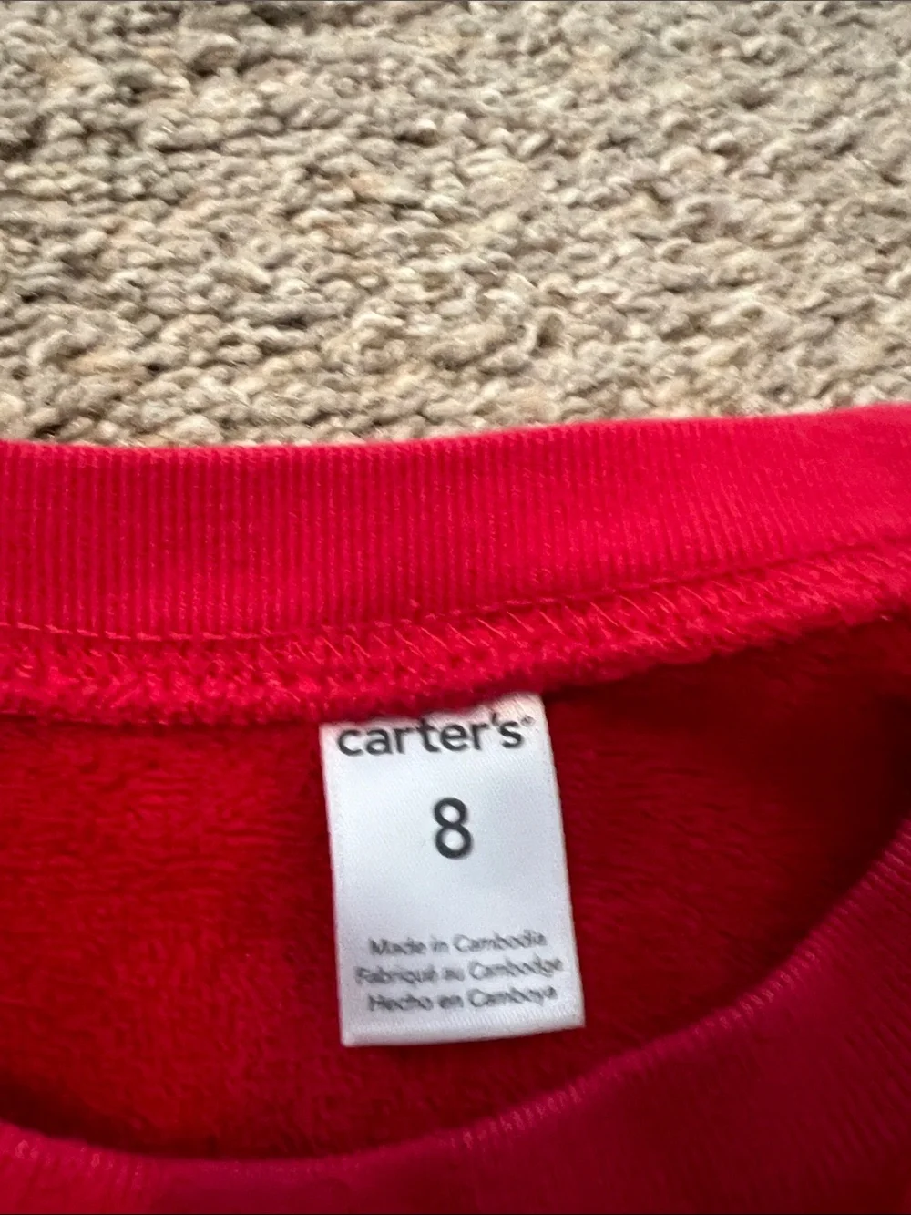 Carter's Red Fuzzy Pullover with Patterned Leggings